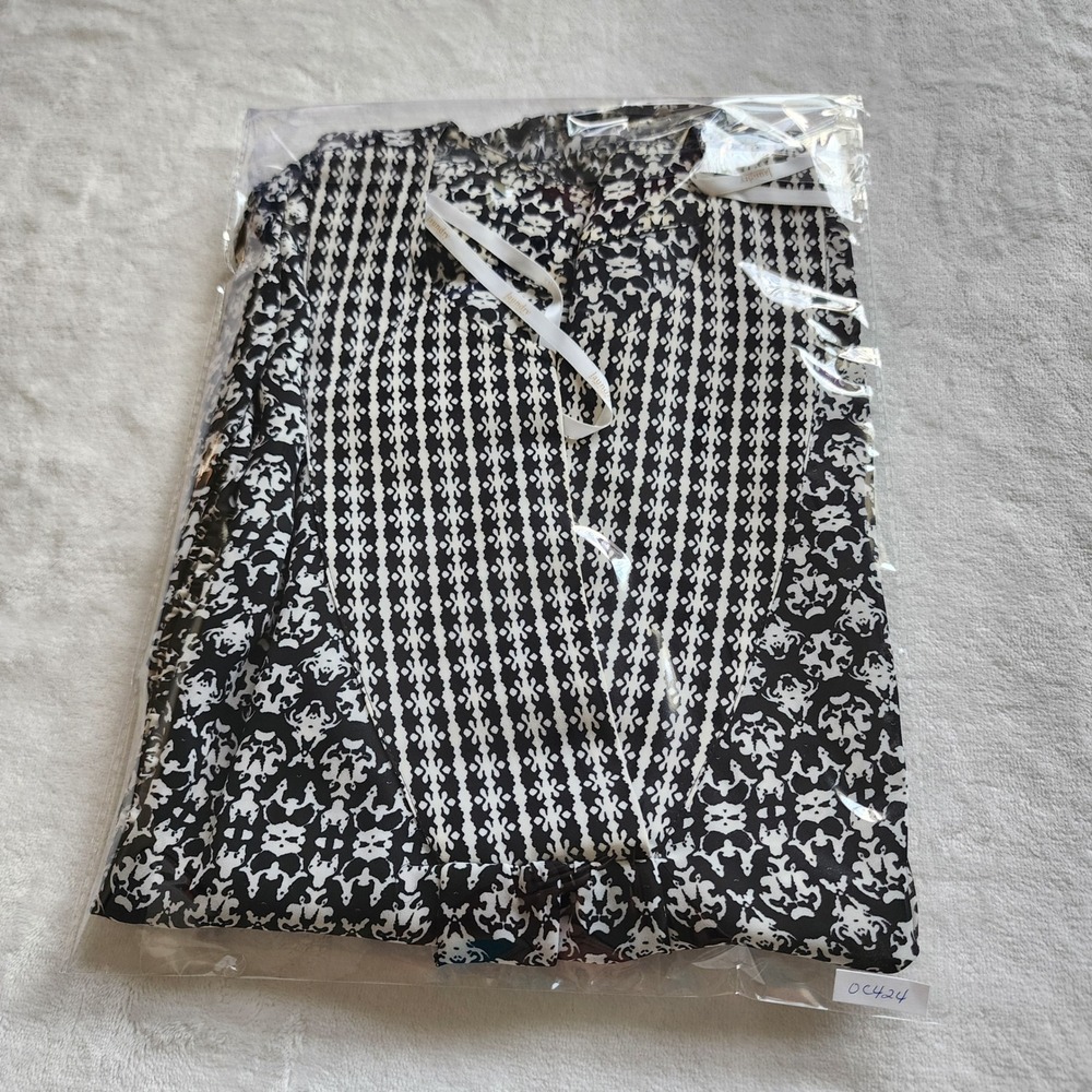 Laundry by Shelli Segal Geometric Damask Blouse Large Boho Peasant Halloween - Picture 7 of 7